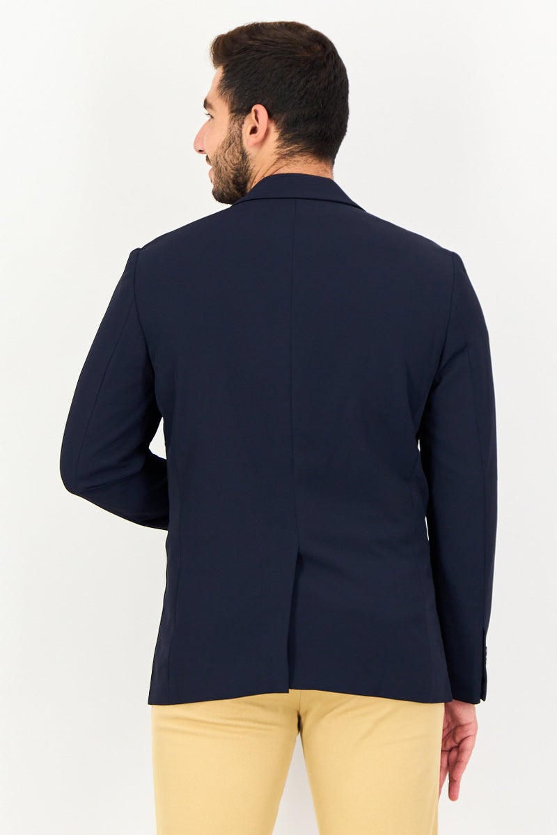 SELECTED Men Regular Fit Plan Long Sleeve Casual Blazer, Navy - Image 3